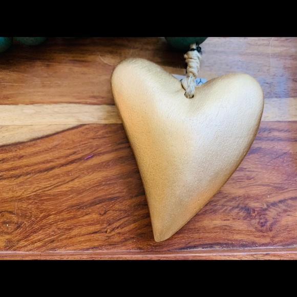 Mango Wood Bead Strand with Heart - Picture 4 of 5